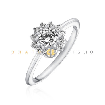 Серебряное кольцо  с фианитами